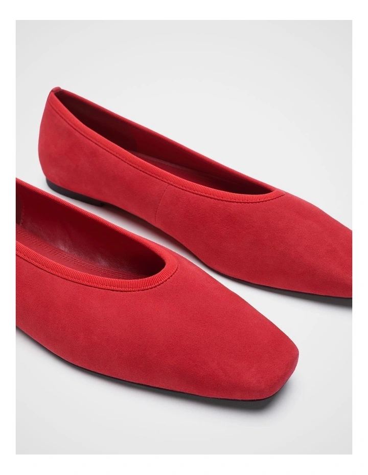 Jordan Square Toe Ballet in Poppy Suede image 3