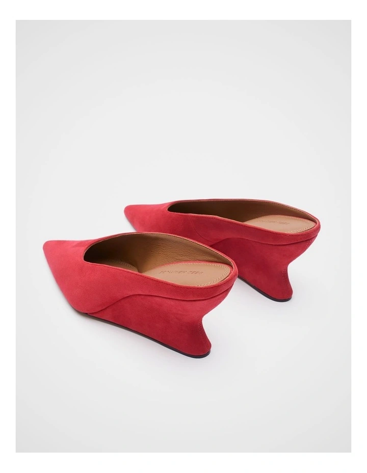Riley Wedge Mule in Poppy Suede image 3