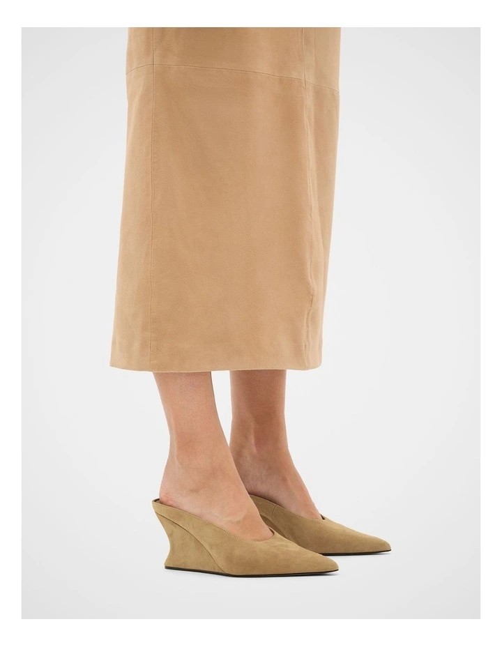 Riley Wedge Mule in Sandstone Suede image 2