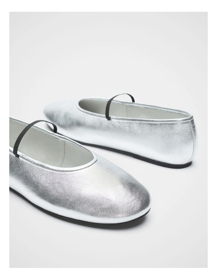 Ariel Ballet Flat in Silver image 3