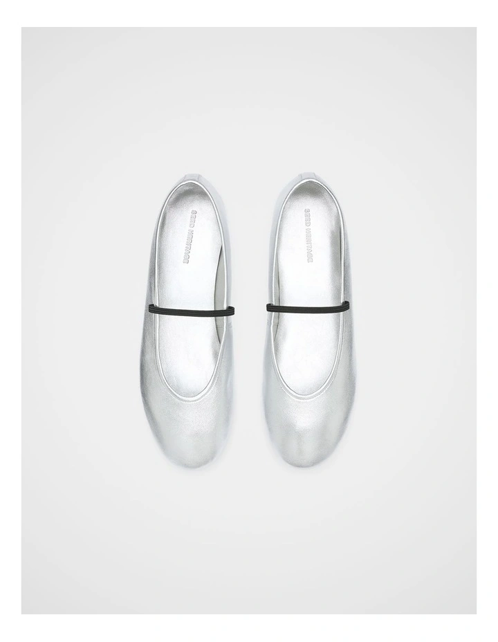 Ariel Ballet Flat in Silver image 4
