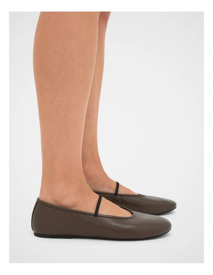 Ariel Ballet Flat in Chocolate image 2