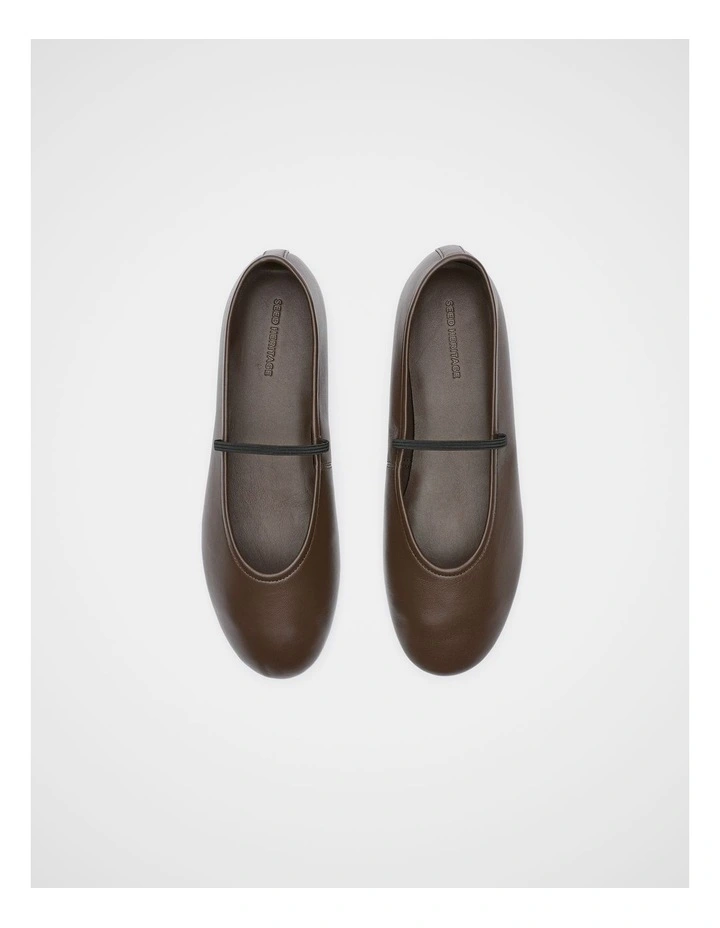Ariel Ballet Flat in Chocolate image 4