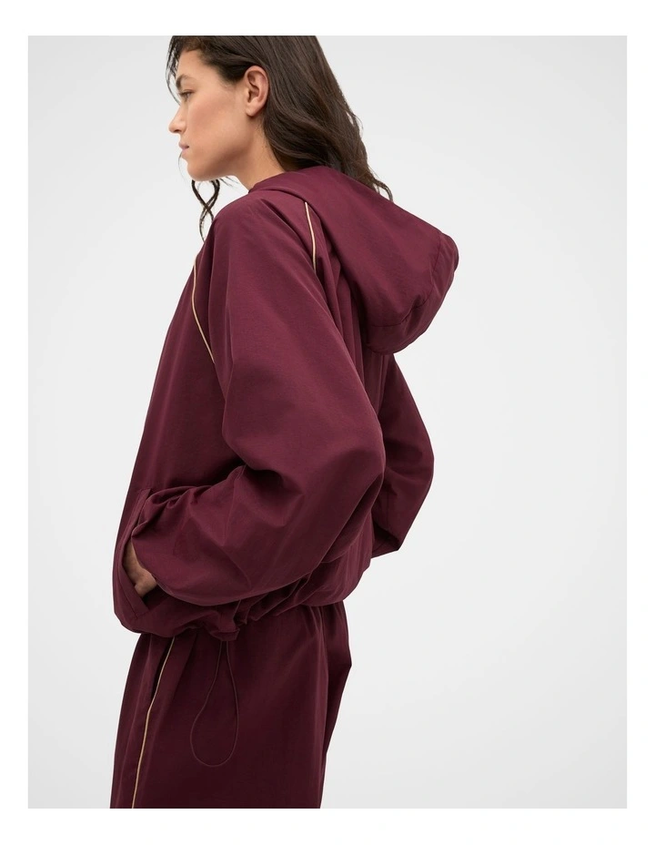 MD Parachute Spray Jacket in Plum Red image 2