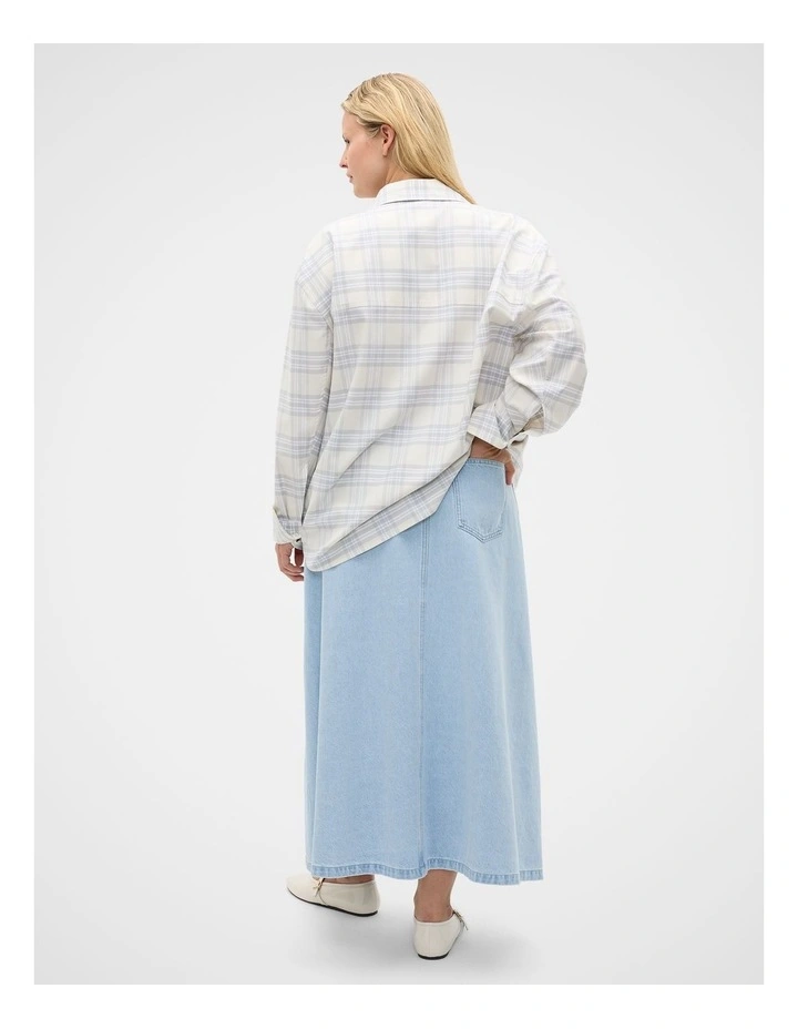 Cotton Check Shirt in Pale Slate Check image 7