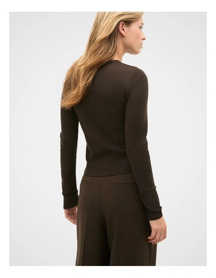 Australian Merino Cardigan in Coffee Bean image 2