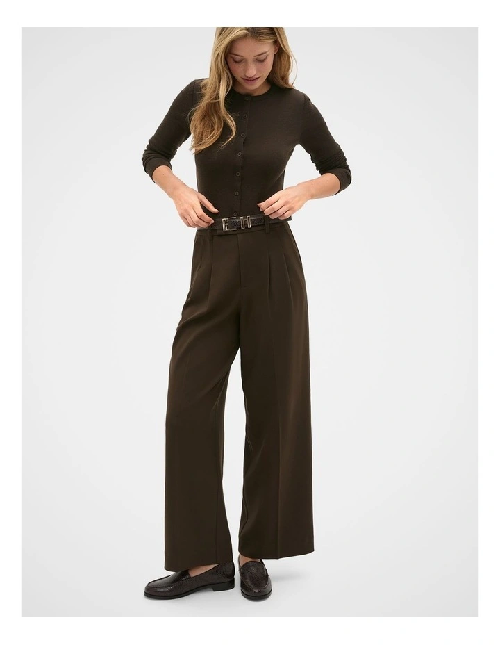 Australian Merino Cardigan in Coffee Bean image 3