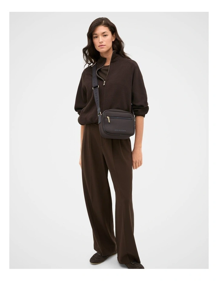 Heavy Rib Zip Thru Sweat in Coffee Bean image 3