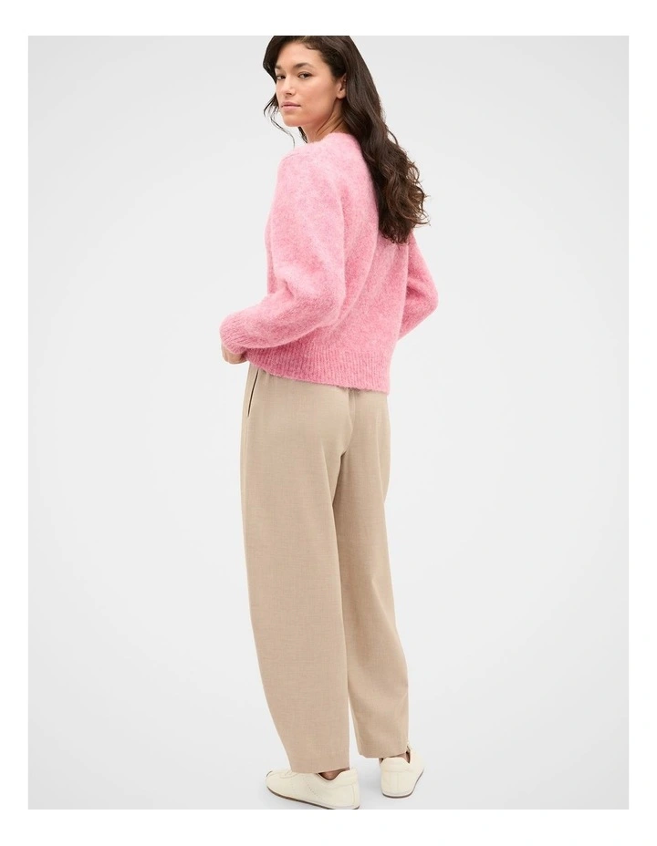 Lofty Relaxed Cardigan in Bubblegum Pink Marle image 2
