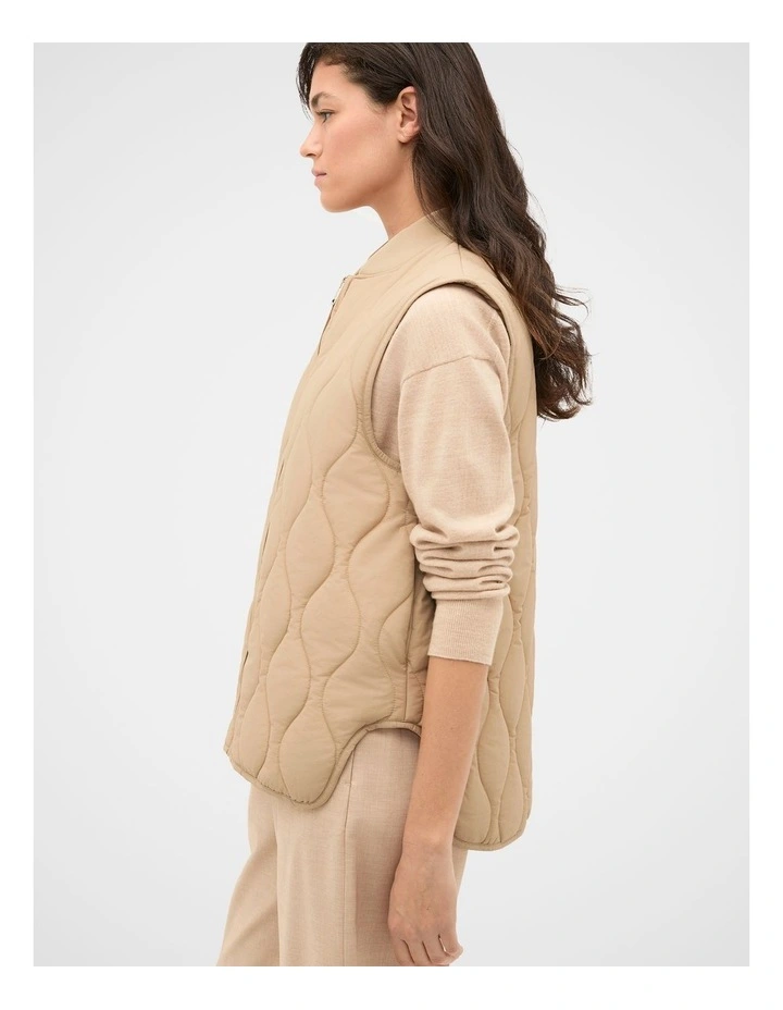 Quilted Boxy Vest in Sandstone image 1