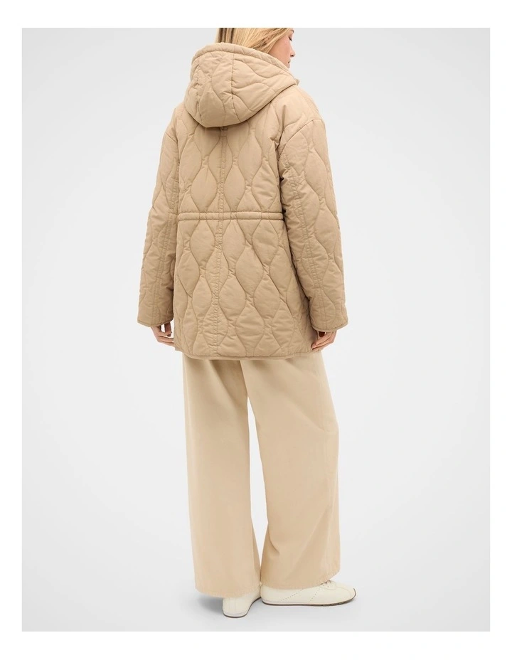 Quilted Drawcord Jacket in Sandstone image 2