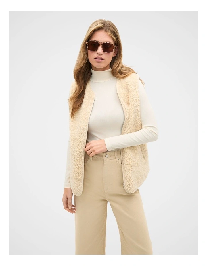 Shearling Vest in Vanilla Cream image 1