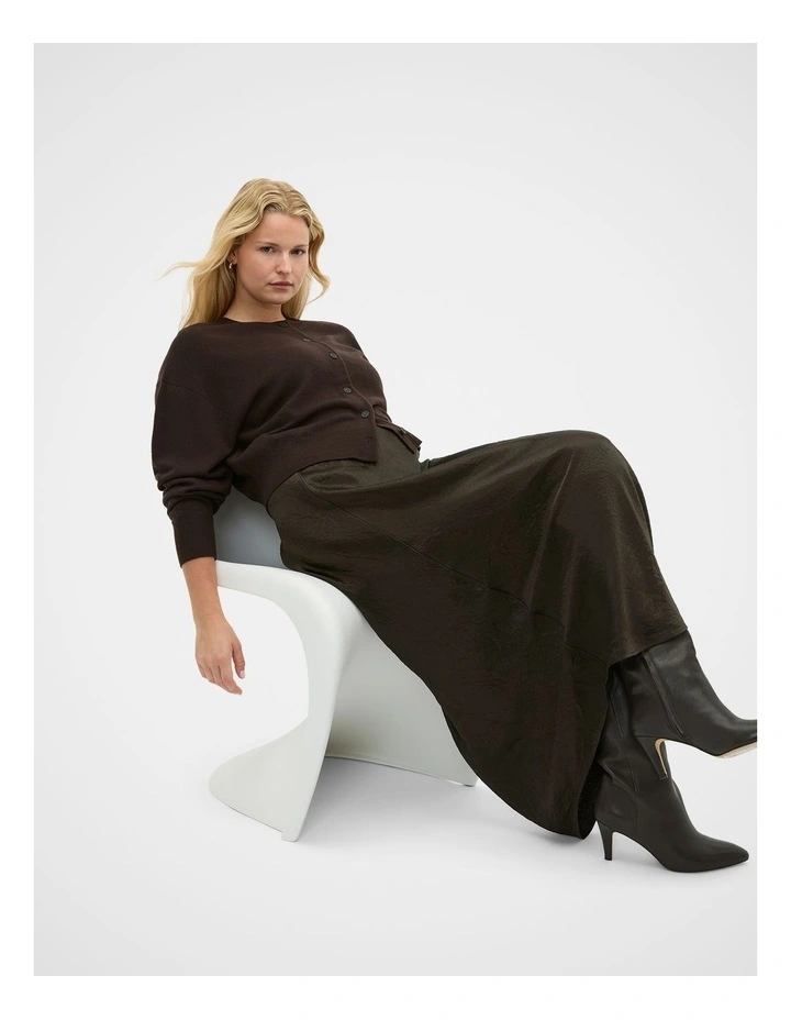 Australian Merino Relaxed Cardigan in Coffee Bean image 5