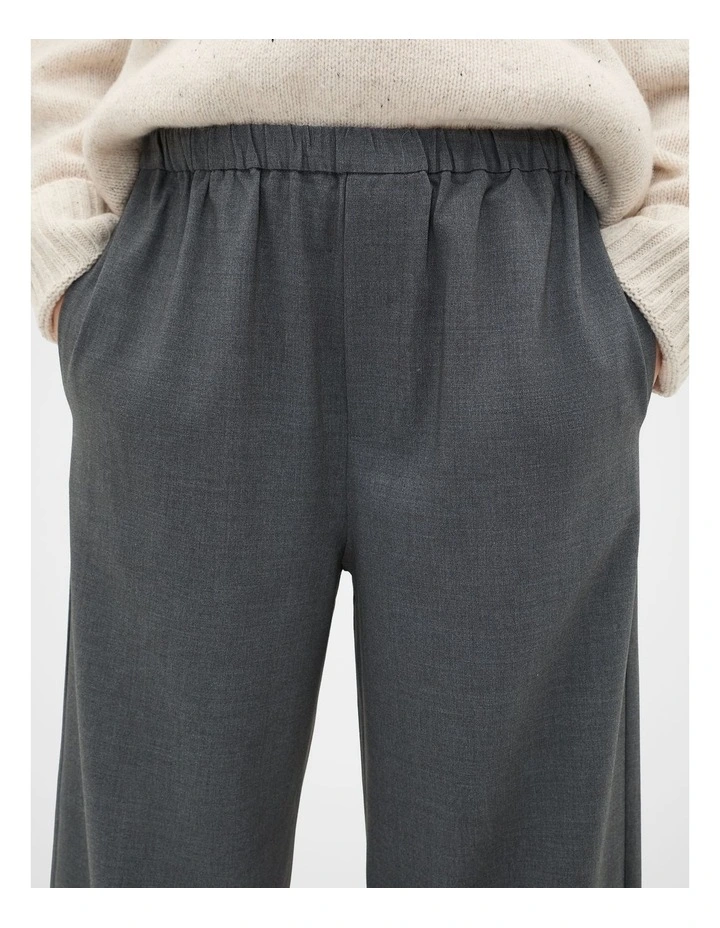 Elasticated Straight Leg Pant in Charcoal Crossdye image 3