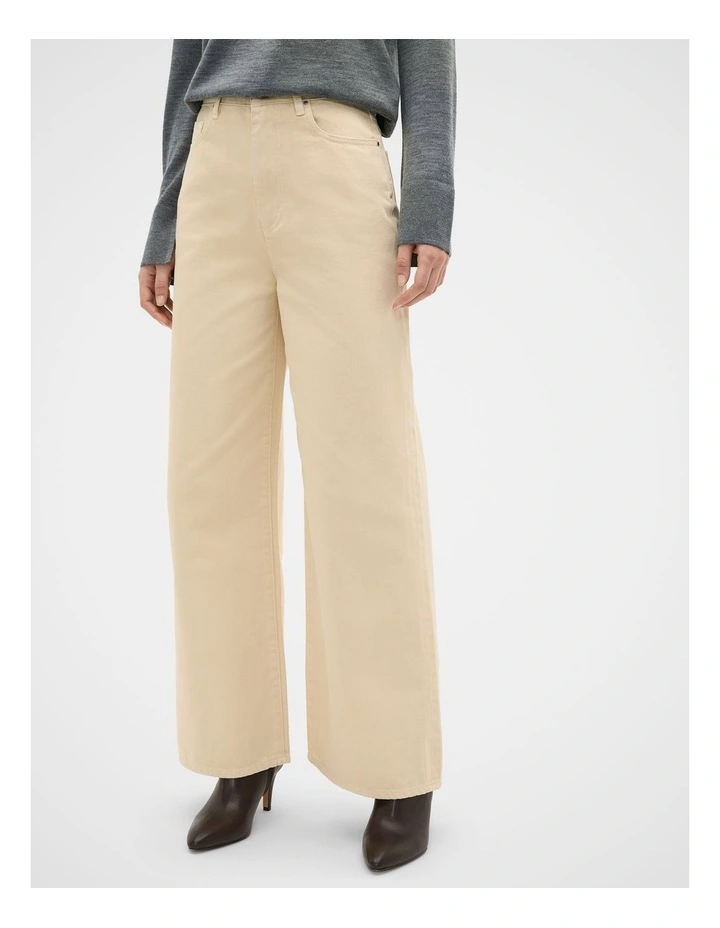 Overdyed Palazzo Jean in Vanilla Cream image 1