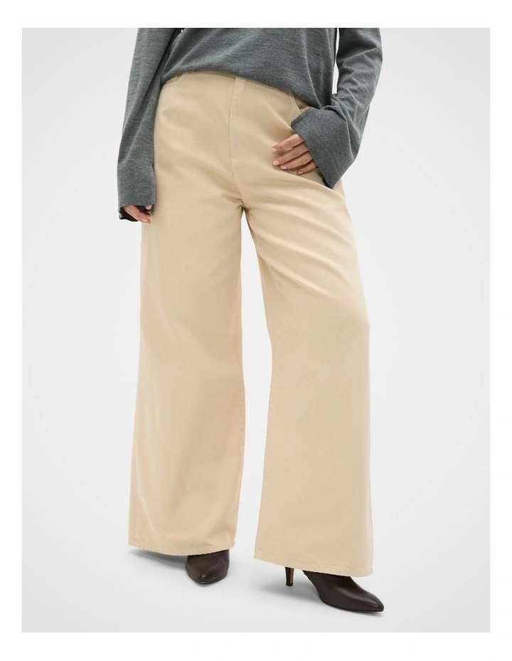 Overdyed Palazzo Jean in Vanilla Cream image 6