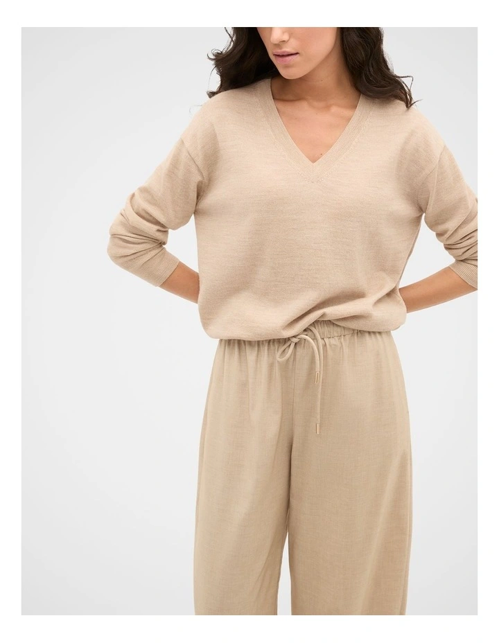 Australian Merino Oversized Roll Neck in Sandstone Marle image 1