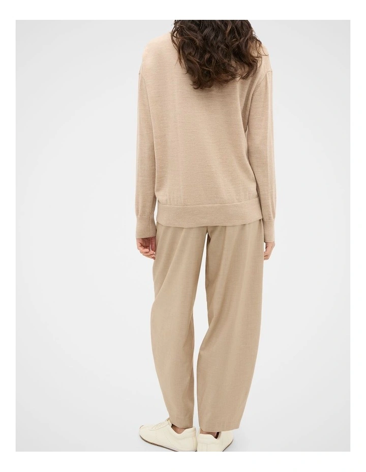 Australian Merino Oversized Roll Neck in Sandstone Marle image 2