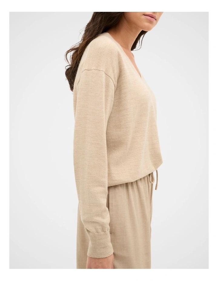 Australian Merino Oversized Roll Neck in Sandstone Marle image 3