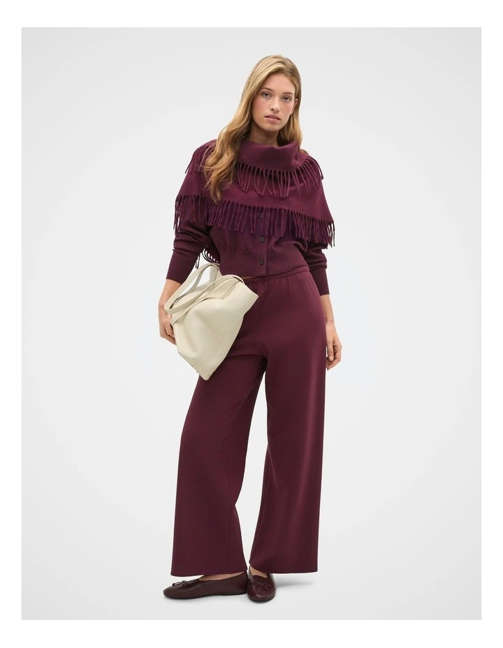 Easy Wide Leg Pant in Plum Red image 3