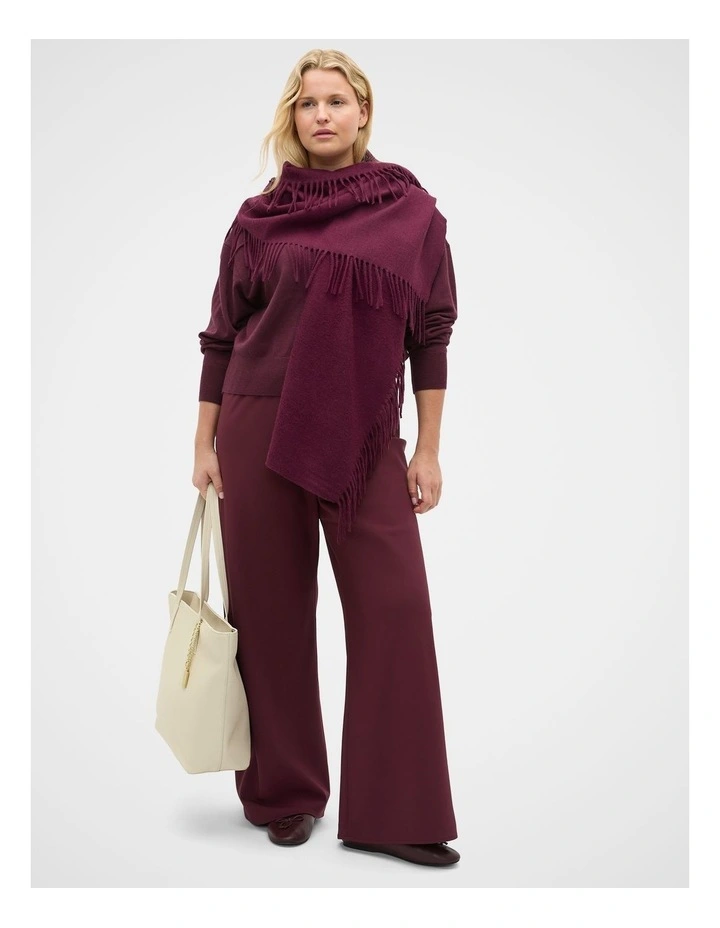 Easy Wide Leg Pant in Plum Red image 5