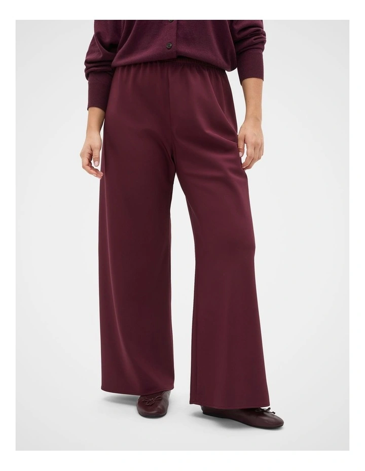 Easy Wide Leg Pant in Plum Red image 6