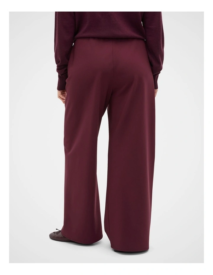 Easy Wide Leg Pant in Plum Red image 7