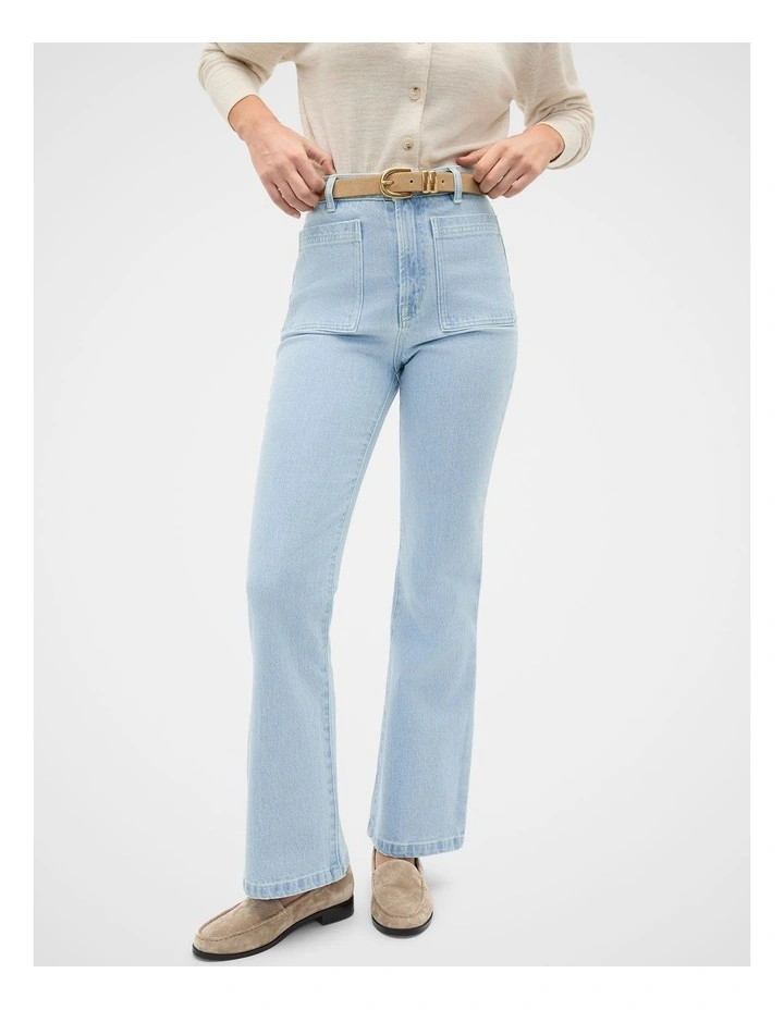 Kick Flare Jean in Ice Blue Denim image 1