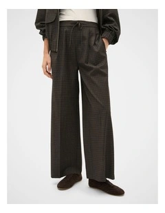 Check Elasticated Pant in Coffee Bean Check