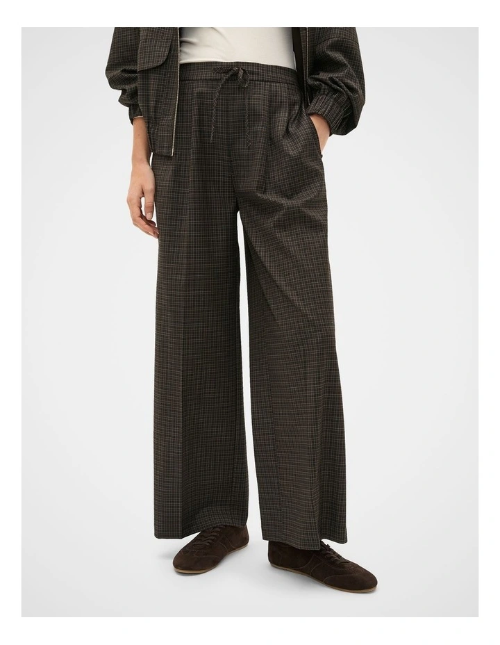 Check Elasticated Pant in Coffee Bean Check image 1