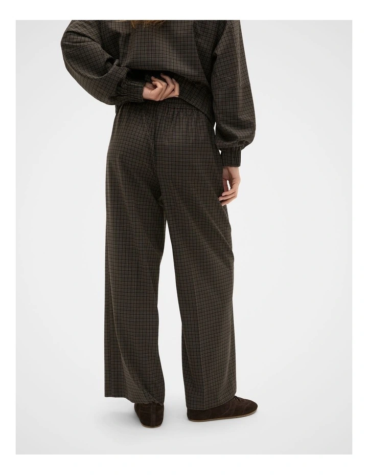 Check Elasticated Pant in Coffee Bean Check image 2