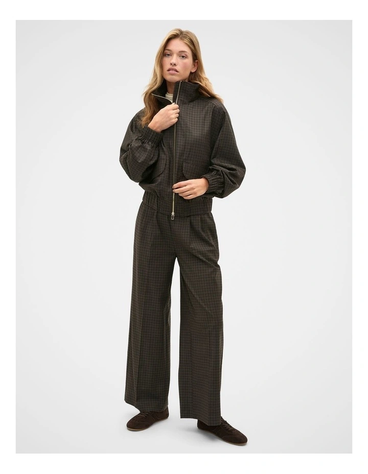 Check Elasticated Pant in Coffee Bean Check image 4