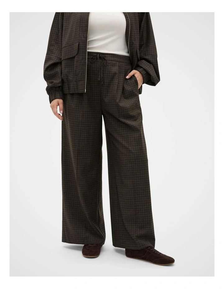 Check Elasticated Pant in Coffee Bean Check image 6