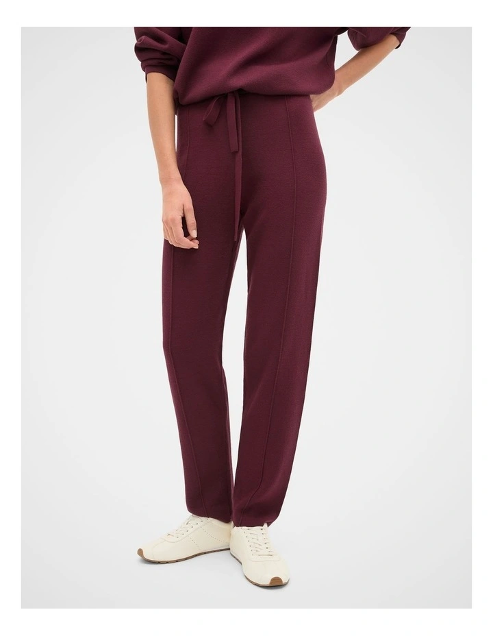 Double Knit Pant in Plum Red image 1