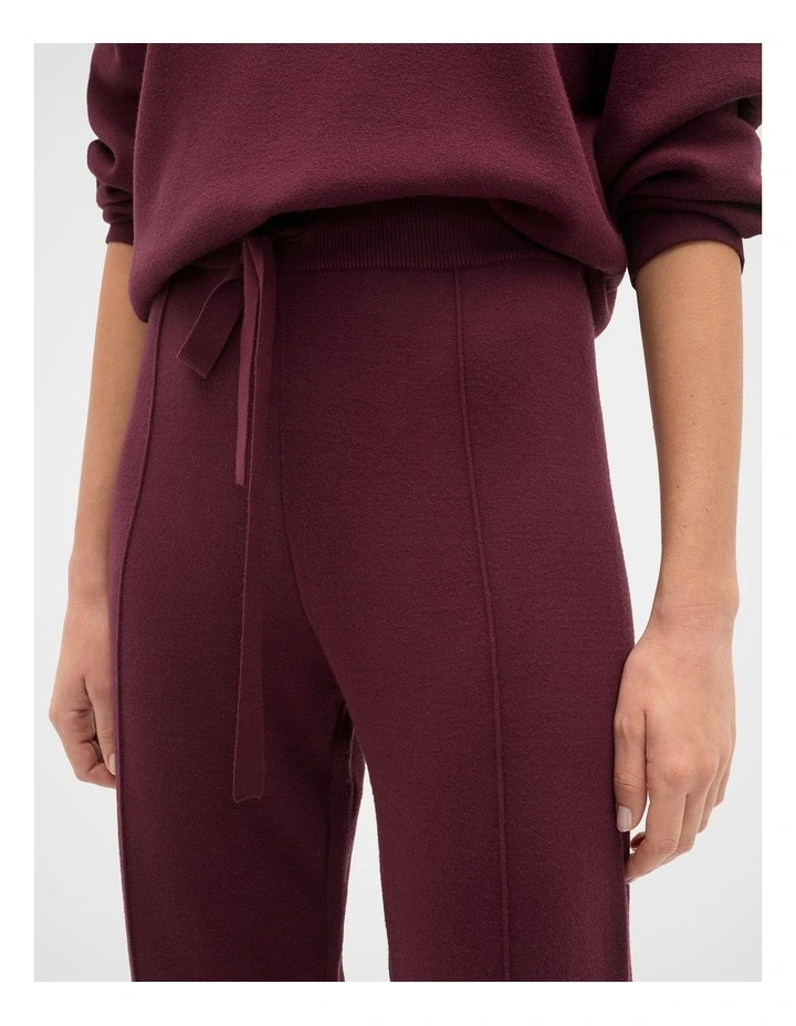 Double Knit Pant in Plum Red image 3