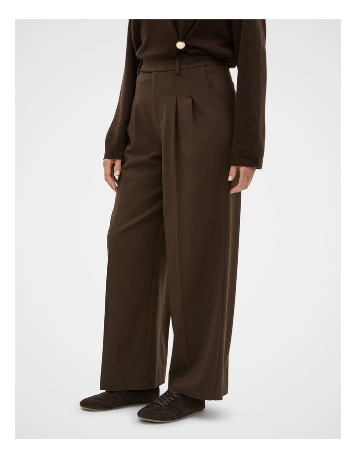 Pleat Front Trouser in Coffee Bean image 1