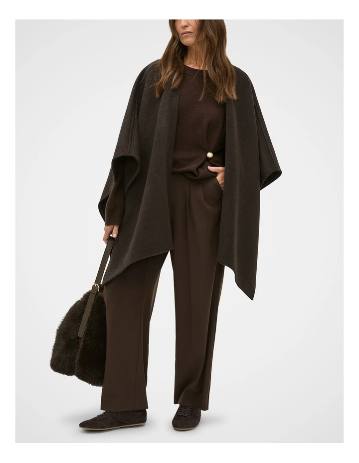 Pleat Front Trouser in Coffee Bean image 3