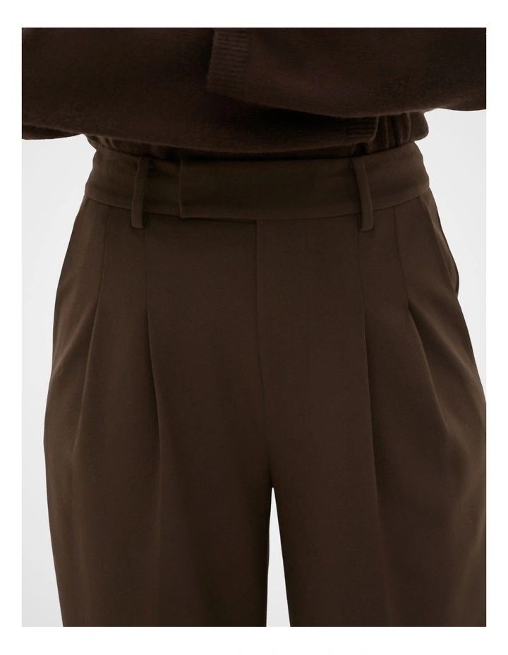 Pleat Front Trouser in Coffee Bean image 4