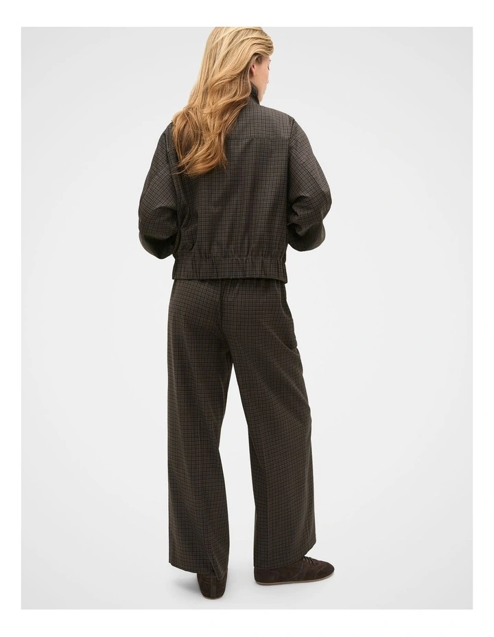 Mini Check Bomber Jacket in Coffee Bean Check image 2