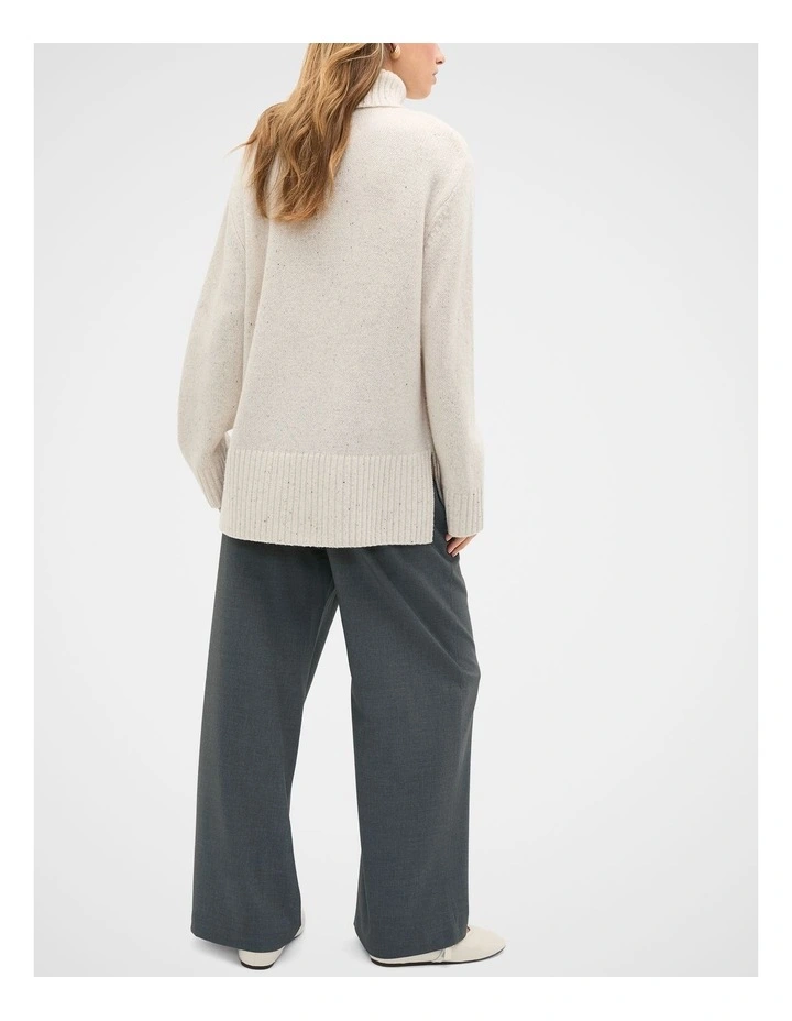 Australian Merino Oversized Roll Neck in Mist Speckle image 2
