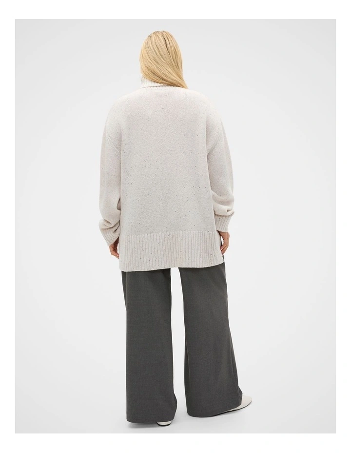 Australian Merino Oversized Roll Neck in Mist Speckle image 7