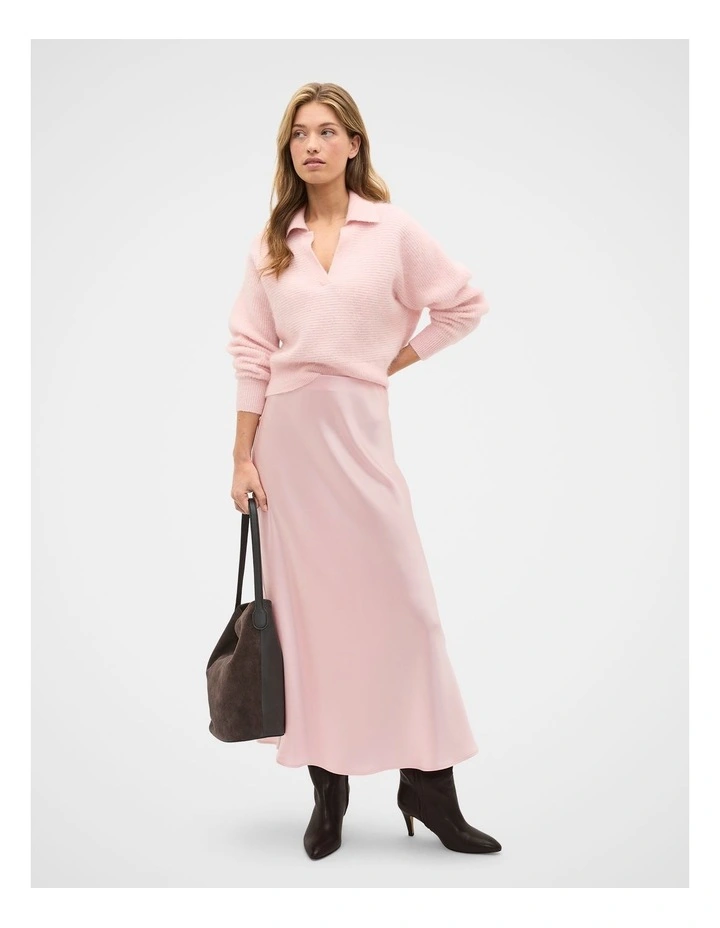 Mohair Blend Polo Knit in Pale Blossom image 3