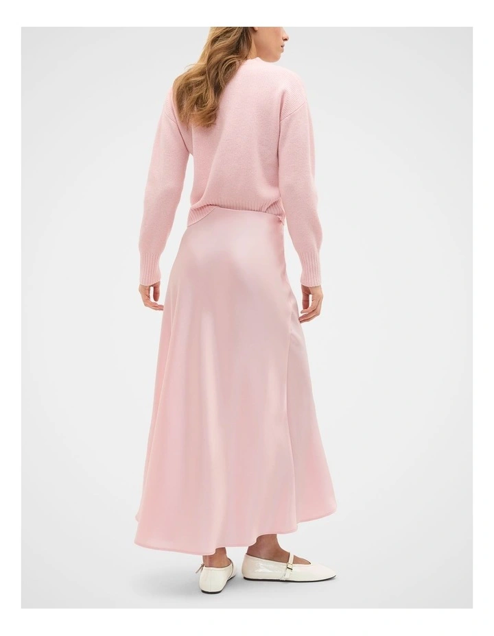 Satin Midi Skirt in Pale Blossom image 2