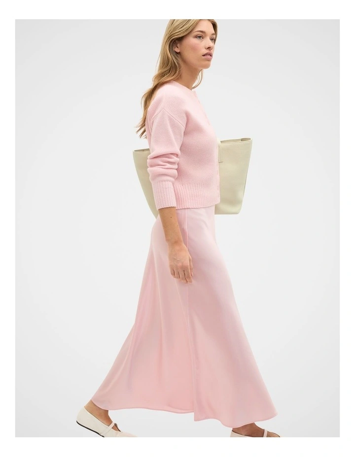 Satin Midi Skirt in Pale Blossom image 4