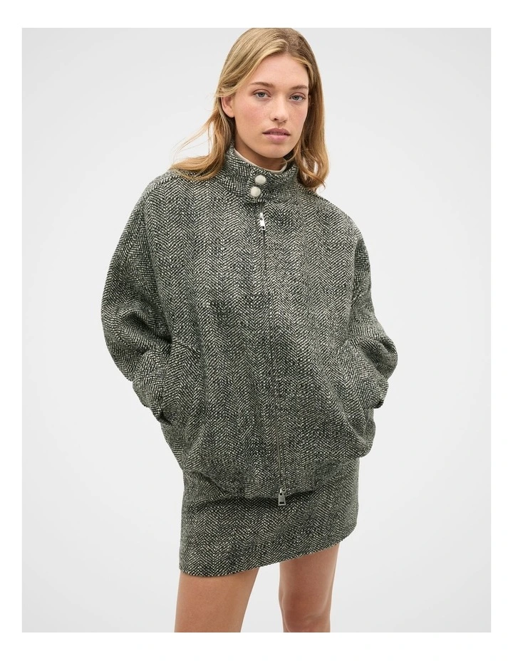 Oversized Textured Jacket in Pale Slate Crossdye image 1