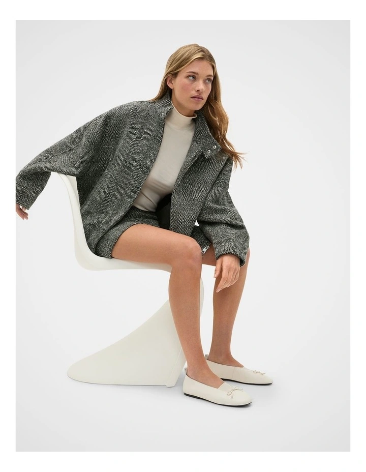 Oversized Textured Jacket in Pale Slate Crossdye image 3