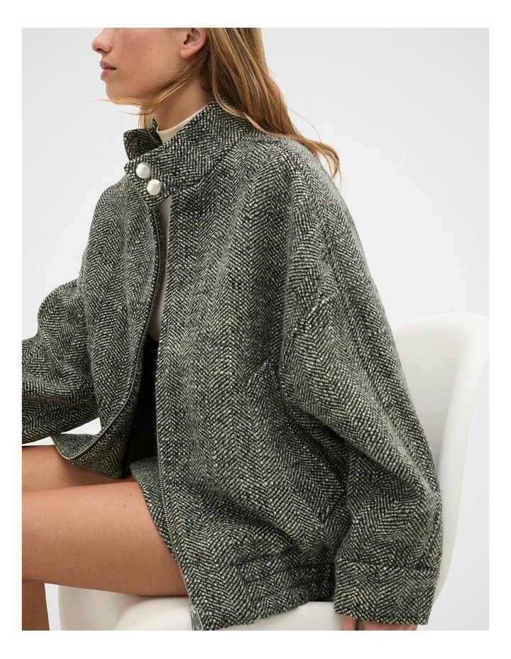 Oversized Textured Jacket in Pale Slate Crossdye image 4