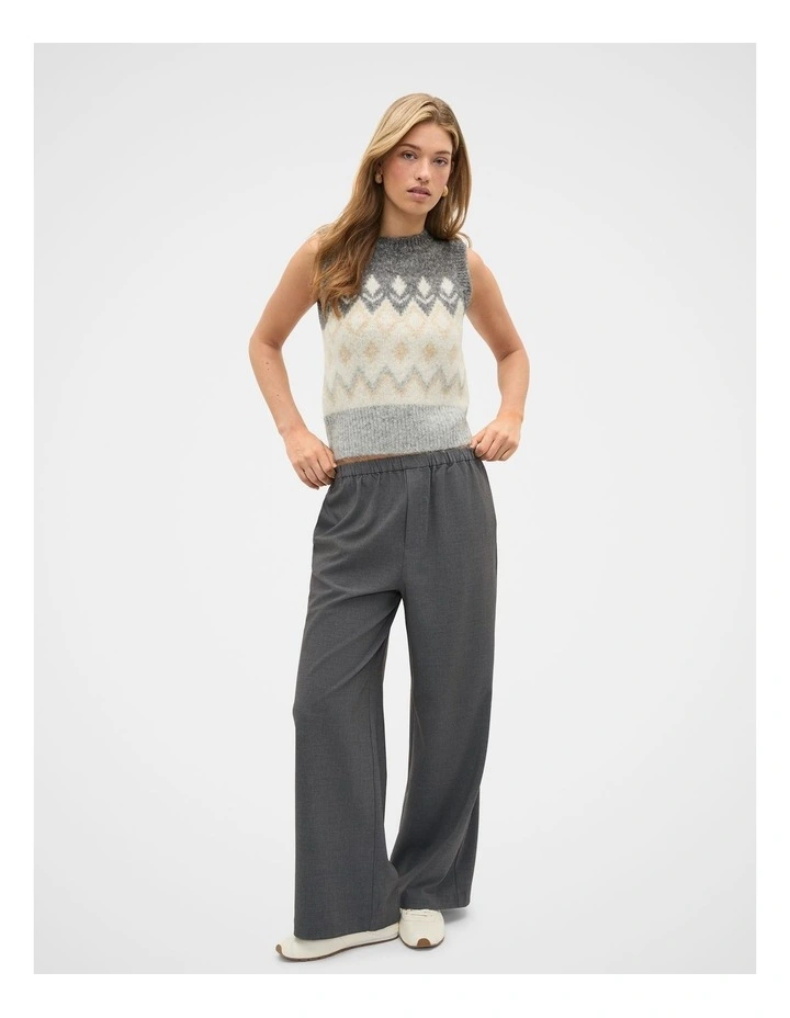 Argyle Knit Vest in Pale Slate Marle image 3