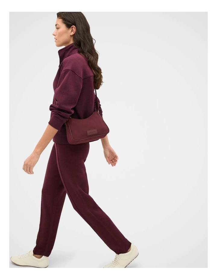 Heritage Zip Sweat in Plum Red image 4