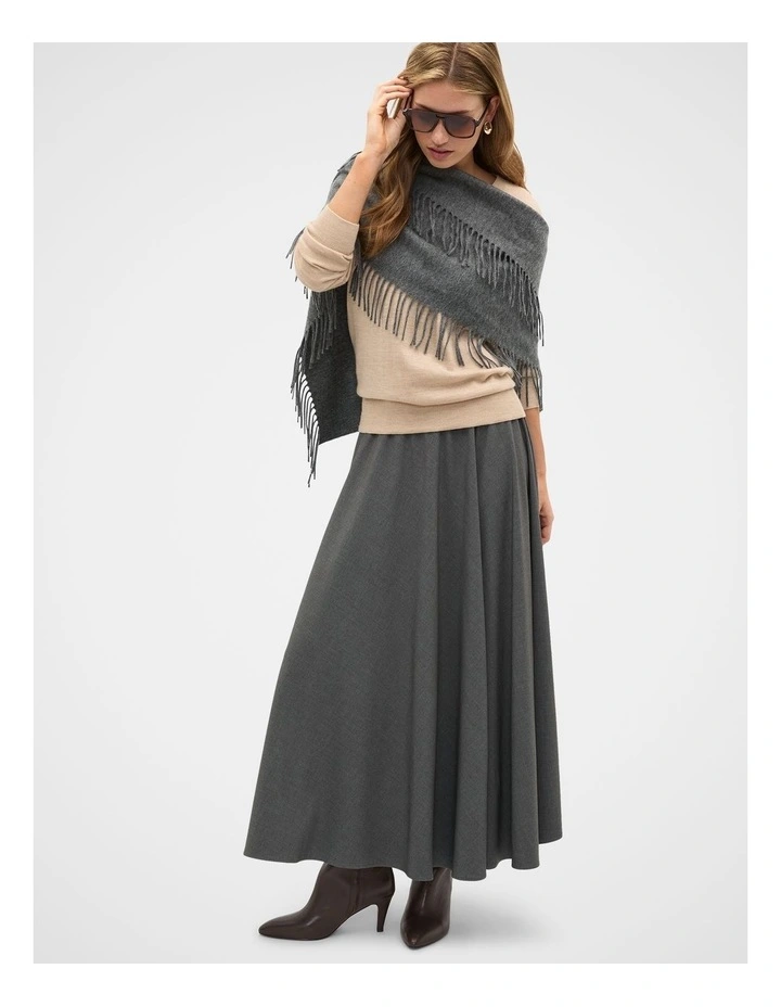 Crossdye Suit Skirt in Charcoal Crossdye image 4